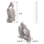 Mowtanco Couple Figurines – Modern Ceramic Sculpture for Home Decor, Living Room, Bedroom, Shelf, Office, Coffee Table – Abstract Collectible Statue Gift for Wedding or Anniversary