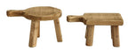 Creative Co-Op Small Wood Pedestal with Handle - color: Natural, size: Square, style: Rectangle