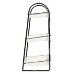 Creative Co-Op Heavily Distressed White 3-Tier Metal Tray with Black Frame & Rim - color: White