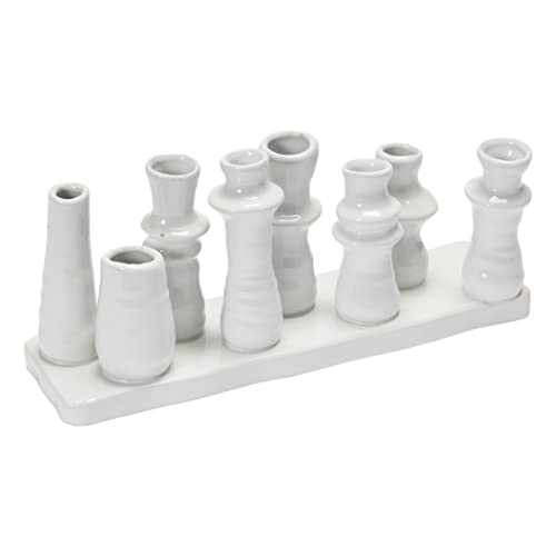 Bloomingville Stoneware Multi Vase with 8 Sections, White