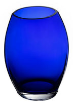Barski - Handmade Glass - Oval Shaped vase - Cobalt - 10" H (10 Inches High) Made in Europe