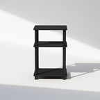 Furinno Just 3-Tier Turn-N-Tube Open Storage Nightstand, 1-Pack, Plastic Poles, Americano/Black - color: Americano/Black, size: 1-Pack, style: 1-Pack