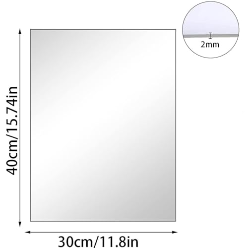 16 x 12'' Glass Wall Mirror Tile Self Adhesive Frameless High Clear Mirror Sheet Wall Decor for Bedroom, Living Room, Bathroom, Home Gym, Hallway, Door etc (1pcs) - size: 16" x 12" (1Pcs)