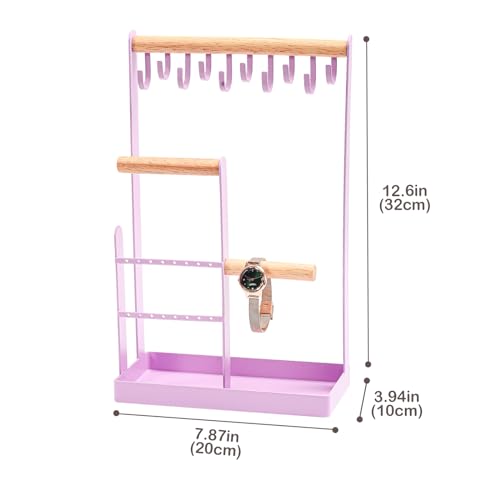 ProCase Cute Jewelry Stand, Aesthetic Jewelry Organizer for Dresser Vanity, Jewelry Holder Display for Necklaces Earrings, Gifts for Teen Girls Women, Bedroom Dorm Decor -Medium, Purple - color: Purple, size: 12.6" Height