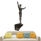 Climbing Man Wall Sculpture – Resin Decor Figure, Modern Art Accent, Black Home Ornament | Unique 3D Hanging Statue Piece, Artistic Abstract Wall Decoration Setup Living Room Bedroom Workplace Design - size: diving, style: Silver