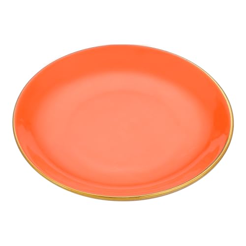 VanEnjoy 5.3 Inch Jewelry Dish Tray Small Jewelry Tray for Women Orange Ceramic Trinket Dish Catch All Tray for Ring Earring Necklace Bracelet Key - color: Orange