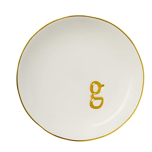 Ceramic Ring Holder for Jewelry, Jewelry Tray, Ring Dish, Aesthetic Room Decor, Engagement Gifts Bride Gifts Wedding Gifts for Women, White, 4.75"(G) - color: G