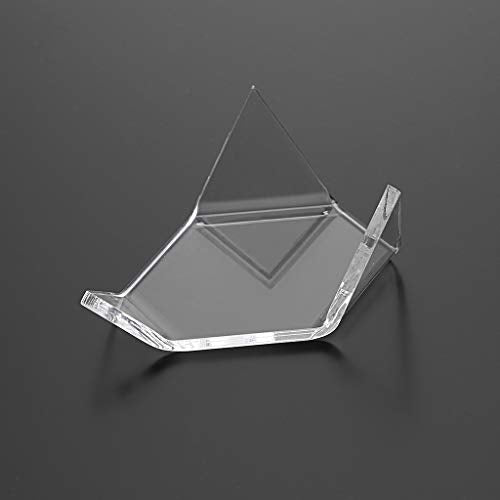 Hipiwe 5 Packs Acrylic Triangle Display Holder - Display Easel Stands for Geodes Rock Mineral Agate Fossil Coral, Clear Plastic Display Stands for Small Collectibles, Medium - size: Medium