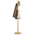 VASAGLE Solid Wood Coat Rack, Free Standing Hall Coat Tree with 7 Hooks, 3 Height Options, for Coats, Hats, Bags, Purses, for Entryway, Hallway, Rubberwood Hooks and Pole, Natural Beige URCR007N01 - color: Natural Beige, style: Round Base + Spherical Hook