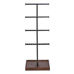 Amazon Basics Four-Tier Jewelry Organizer Tree Stand, Necklace Earring Bracelet Holder with Ring Storage, Walnut/Black - color: Walnut/Black, style: Tree Stand