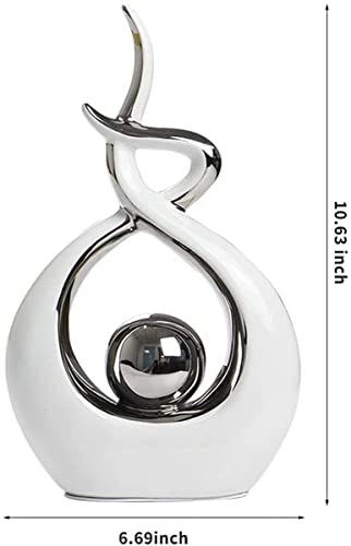 Ceramic Decorative Object Silver, Home Abstract Handicraft Items, Living Room Modern Decoration Crafts, Creative Modern Minimalist European (Size : A) - size: A