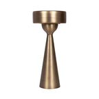 Kate and Laurel Solbrett Modern Sophisticated Metal Drink Table, 10 x 10 x 22, Antique Brass, Contemporary Mini Pedestal Table with Unique Sculptural Design for Use as Indoor Plant Stand - color: Gold