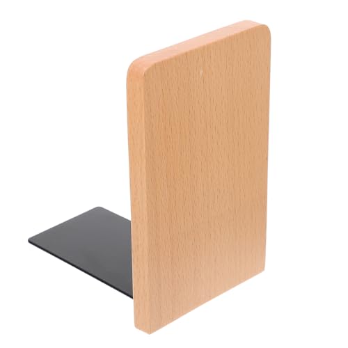 Alipis Wooden Bookends for Office Desk, Simple Small Beech Wood Book Stand 13x8cm, Thickened Book Holder for Bookshelves and Desktop Organization