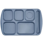 G.E.T. 6 Compartment School Cafeteria Tray, Right Handed, 10" x 15", French Blue (4 Pack) - color: French Blue, size: 10" x 15", style: 4 Pack Right Handed Trays