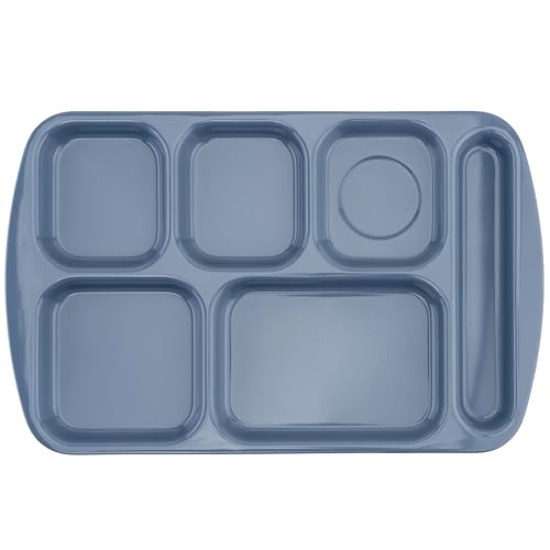 G.E.T. 6 Compartment School Cafeteria Tray, Right Handed, 10" x 15", French Blue (12 Pack) - color: Blue, size: 10" x 15", style: 12 Pack Right Handed Trays