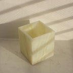 Natural Light Green Onyx Toothbrush Holders for Bathroom, Marble Makeup Brush Holder Countertop Organizer - color: Light Green Onyx