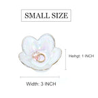 Rainbow Flower Ring Dish Jewelry Tray, Small Glass Trinket Tray for Rings Earrings, Present for Wife Mom Daughter Women - color: crystal rainbow color