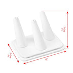 MOOCA Deluxe Leatherette 2 Pcs Set 3-Ring Organizer for Showcase Display Ring Finger Holder Jewelry Display Stands Showcase Jewelry Storage Counter, White PU Leatherette, 4 W x 3 1/4 D x 2 3/8 H inch - color: White Faux Leather, 3 Rings x 2