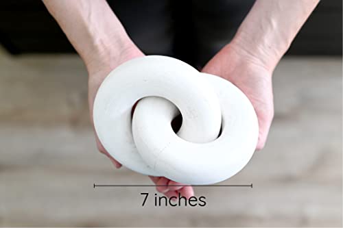 Rool Coffee Table Books Wood Knot Decor Shelf Decor Living Room Decor Mantle Decorations Coffee Table Decor Items Wooden Chain Link Decor White Décor - color: White