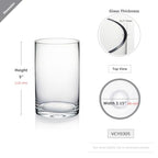 WGVI Quality Thick Clear Cylinder Glass Vase, 3" W x 5" H, Floral Container, Glass Candle Holder, Flower Vases, Wedding Centerpiece, Planter Terrarium, Table Top Home Décor Accent, 1 Piece - size: 3"x5"H