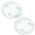 Clear Glass Candle Holder，4" Glass Coaster Holder ，Small Round Candle Plate for Pillar Candle（2 Pack） - size: 2 Pack