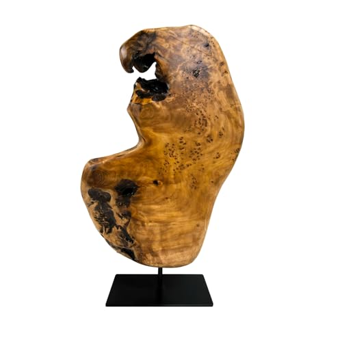 WELLAND Irregular Cedar Wood Sculpture 8.75" W x 1.75" D x 17.75" H Natural Edge Tabletop Statues, Handmade Ornaments, Décor for Living Room, Home Office, Bedroom, - size: Large