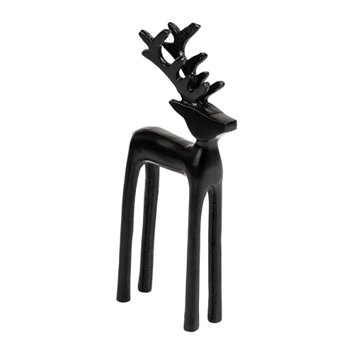 Mind Reader Modern Metal Reindeer Figurine, Sleek Aluminum Winter Holiday Decor, Rustic Contemporary Accent, Black - color: Decorative Reindeer