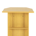 Portable Podium Stand with Wheels, 46 Inches Mobile Pulpit Podium Hostess Stand Lectern Podium Stand with 30 x 17.5 Inch Panel & 4 Universal Wheels in Schools, Classrooms - color: Oak Color(30*17.5*46in)