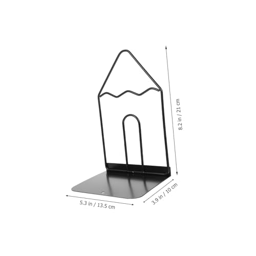Black White Minimalist Metal Desktop Bookend, Iron Book Holder for Students and Office, Decorative Book Organizer for Home and Study Desk