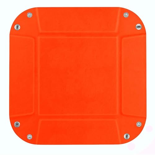siduater Valet Tray Desktop Storage Organizer – Vegan Leather Catchall Bedside Vanity Tray Nightstand Caddy Holder for Remote Controller, Watch, Keys, Phone, Wallet, Coin, Jewelry (Orange/Black) - color: Orange / Black