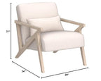 INZOY Mid Century Modern Chair with Wood Frame, Upholstered Armchair with Waist Cushion, Accent Chair for Living Room Bedroom Apartment, Easy Assembly, Beige - color: Beige