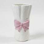 Bow Flower vase, Bow vase for Flowers, Pink Bow Ceramic Vase – Cute Vase with Shiny Glaze, Modern vase Decor (Pink Bow)