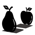 Peacoblue Metal Bookends for Shelves, Modern Decorative Heavy Duty Study Book Ends Stoppers for Office, Desk, Shelf, Room 5.3"x4.3"x6" Cast Iron Simple Tall Bookends 1 Pair (Apples and Pears) - style: Apples And Pears