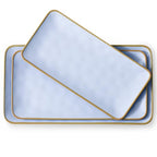 Ceramic Rectangle Serving Platter: 15.6/14.1/12.6 Inch Large Serving Dishes for Entertaining Party, Turkey, Cheese, Sushi, Snack and Dessert, Microwave Dishwasher Safe, Blue - color: Blue, size: Rectangle