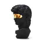 BRABUD Greek Mask David Man Bust Statue Resin Black Gold Classic Roman Sculpture Modern Art Home Office Study Room Bookshelf Decor Collectible Gift TQGJBS333 - color: Black