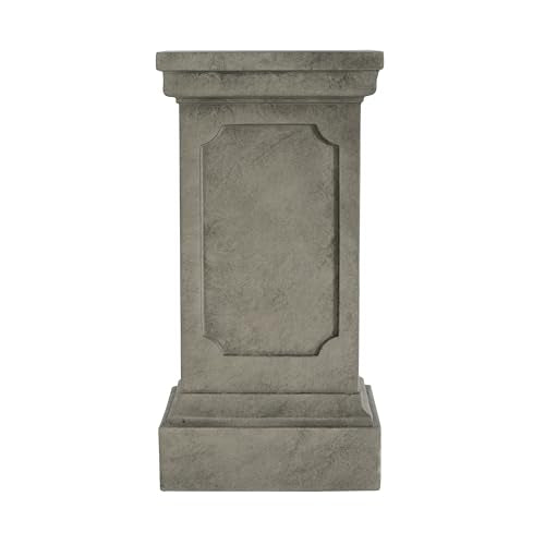 Christopher Knight Home Classic Square Flower Stand 25.75" Pedestal Plant Stand Indoor Outdoor Display Table for Ferns Orchids Sculptures with MGO Construction Brushed Finish, Light Gray - size: 25.75"