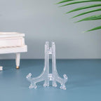 Artliving 4" Clear Plastic Stand Cookie Holder Display Stand Place Card Holder Display Easels at Weddings, Birthday Party(24 Pack) - color: White, size: 4inch(24piece)