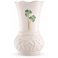 Belleek Durrow 4 Inch Shamrock Vase - Handcrafted Fine Parian China Irish Decor - White Flower Vase, 2" D x 4" H