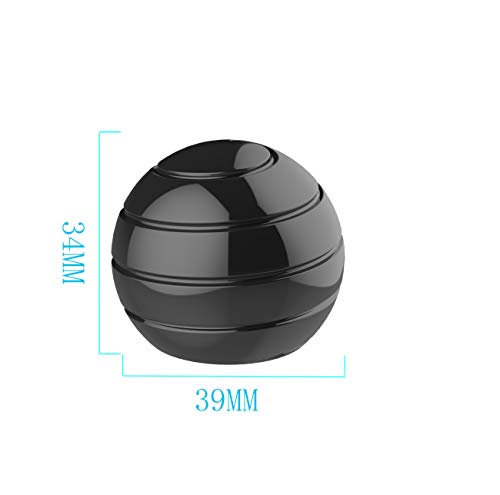 Fidgets for Adults, Kinetic Spinning Desk Toy Ball, Desk Fidgets for Adults, Fidget Toys for Kids with Autism, Fidgets for Kids 8-12 (39MM, Black) - color: Black