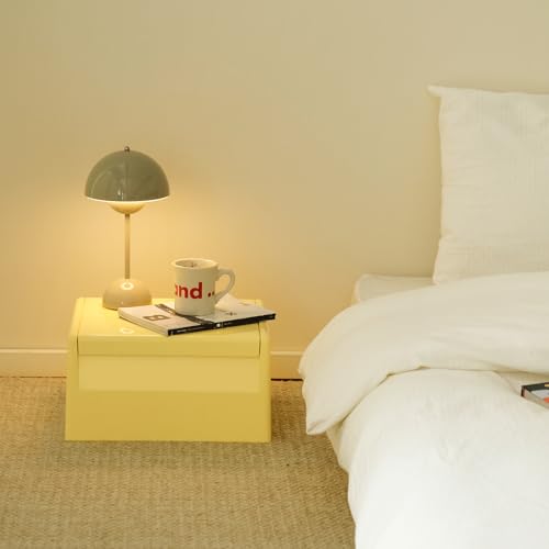 Nightstand Bedside with Storage Space, Multifunctional Colorful Plastic End Table Small Side Table for Bedroom, Dorm and Small Spaces, Easy Assembly(14.7" D x 11.8" W x 15.8" H, Yellow) - color: Yellow