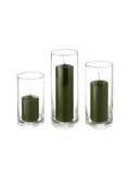 yummi Set of 12 Slim Pillars and Cylinder Vases - Olive - color: Olive