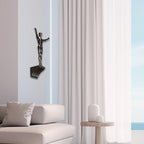 Climbing Man Wall Sculpture – Resin Decor Figure, Modern Art Accent, Black Home Ornament | Unique 3D Hanging Statue Piece, Artistic Abstract Wall Decoration Setup Living Room Bedroom Workplace Design - size: diving, style: Silver
