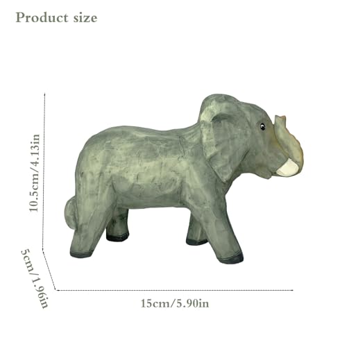 Safari Animal Figurines, Cute Elephant Statue, Wild Animal Statues, Hand Painted Jungle Animal Sculptures, Educational & Decorative Wild Life Figures, African Animal Sculptures Decor - color: Elephant