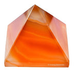 Amazing Gemstone Carnelian Onyx Pyramid Crystal Healing Stones - 2" Great Pyramid Figurine of Natural Stone Pyramid for Meditation, Reiki, Chakra Balancing and Crystal Pyramids Grid - color: Carnelian Onyx