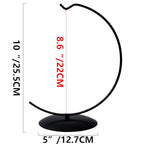 YY YEARCHY Ornament Display Stand Large for Hanging Glass Globe Ball Air Plant Flower Holder Metal Round Decorative (1, Black, 10"x5") - size: 10"x5"