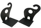 one Pair Cute Cartoon Elephant Nonskid Bookends Art Bookend Metal Bookends (Black) - color: Black