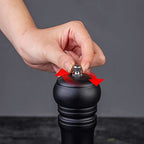 Wooden Pepper Mill Set Salt Black Pepper Grinder Kit Manual Mills Solid with Strong Adjustable Ceramic Grinders 2 Piece 8 Inches - color: F 2 Retro + Black