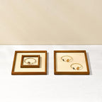 Jewelry Display Tray for Ring Earrings Necklace Bangle Solid Wood Jewelry Dish Tray Catchall(XS,Beige) - color: Beige, size: 10 * 10 * 1.5cm