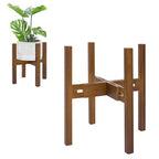 Rnined Adjustable Plant Stand Indoor,Bamboo Mid Century Modern Plants Stands, Stable Plant Holder,Fit 8 9 10 11 12 inch Pots (Pot & Plant Not Included) - color: walnut