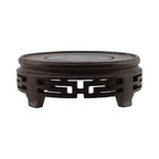 Wooden Display Stand Base 4.13" x 4.13" Wood Carved Craft Pedestal Traditional Wooden Base Oriental Antique Display Riser Round Pedestal Stands for Vase Crystal Ball Teapot Stone Flower Pot - size: Round, 4.13" x 4.13"